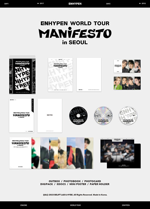 [DVD] 엔하이픈 - ENHYPEN WORLD TOUR MANIFESTO in SEOUL DVD (3disc)