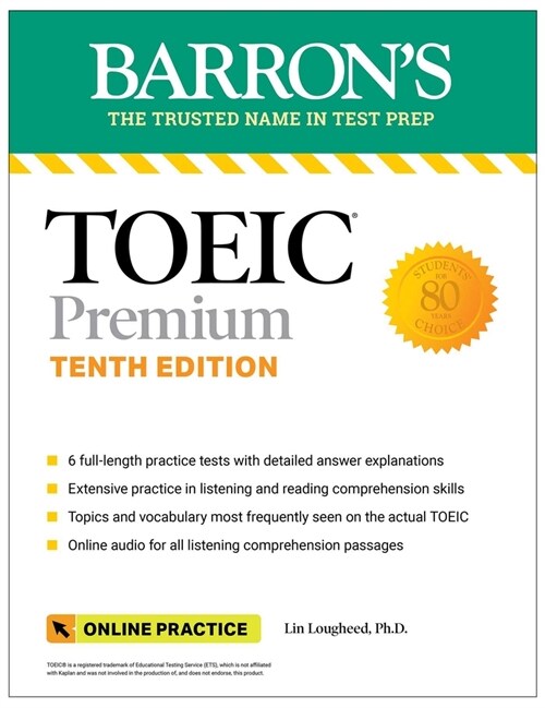 Toeic Premium: 6 Practice Tests + Online Audio, Tenth Edition (Paperback, 10)