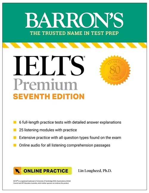Ielts Premium: 6 Practice Tests + Comprehensive Review + Online Audio, Seventh Edition (Paperback, 7)