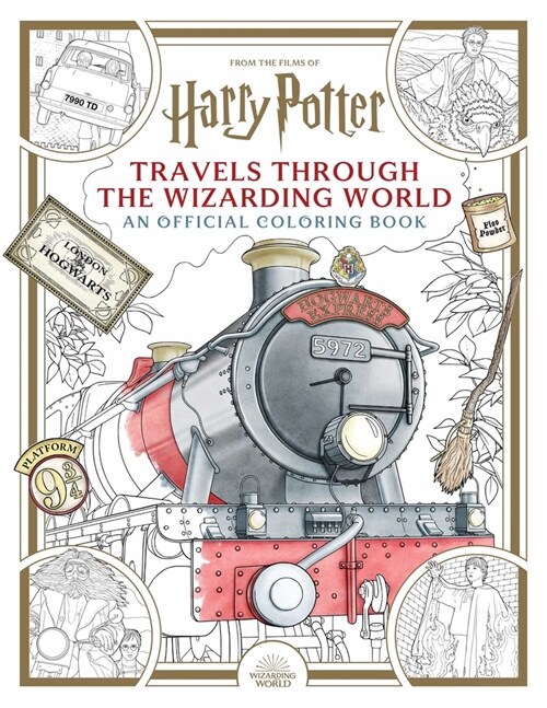 Harry Potter: Travels Through the Wizarding World: An Official Coloring Book (Paperback)