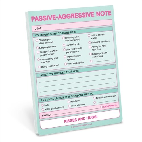 Knock Knock Passive Aggressive Nifty Note (Pastel Version) (Notebook / Blank book)