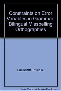 Constraints on Error Variables in Grammar (Paperback)