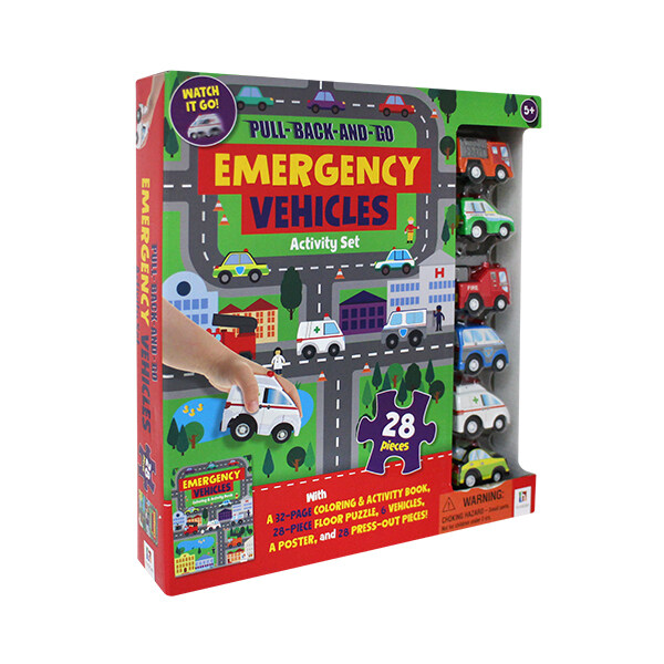 Pull-Back-and-Go : Emergency Vehicles Activity Set (Paperback + 장난감 자동차 6개)