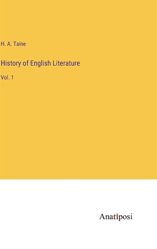 History of English Literature: Vol. 1 (Hardcover)