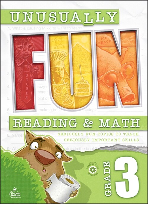 Unusually Fun Reading & Math Workbook, Grade 3: Seriously Fun Topics to Teach Seriously Important Skills (Paperback)