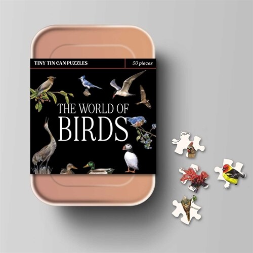 The World of Birds: A Tiny Tin Can Puzzle: The Carry-On Miniature Puzzle Set with Bird Handbook (Hardcover)