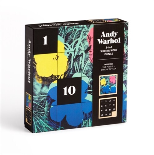 Andy Warhol Flowers 2-in-1 Sliding Wood Puzzle (Jigsaw)
