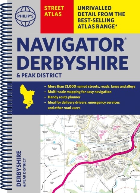 Philips Navigator Street Atlas Derbyshire and the Peak District (Spiral Bound)