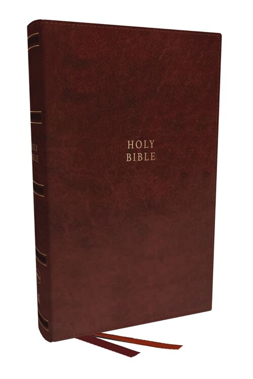 Nkjv, Single-Column Reference Bible, Verse-By-Verse, Brown Leathersoft, Red Letter, Comfort Print (Imitation Leather)
