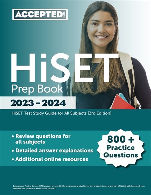 알라딘 HiSET Prep Book 20232024 800+ Practice Questions, HiSET Test
