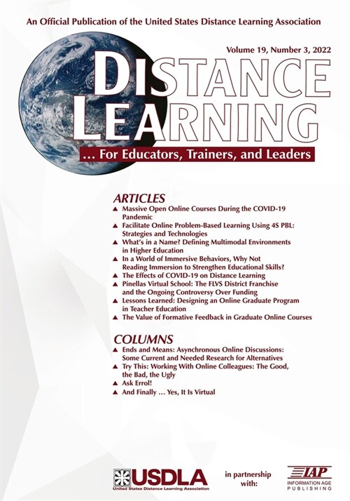 Distance Learning Volume 19 Number 3 2022 (Paperback)