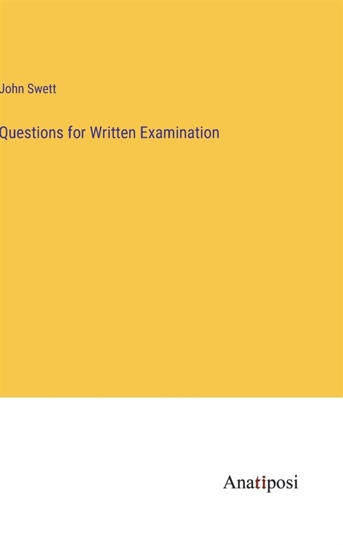 Questions for Written Examination (Hardcover)