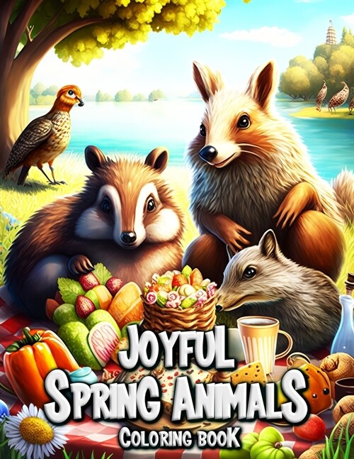 Joyful Spring Animals Coloring Book: Relaxing Scenes and Cute Characters to Color (Paperback)