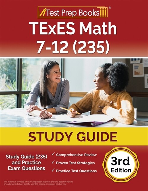 TExES Math 7-12 Study Guide (235) and Practice Exam Questions [3rd Edition] (Paperback)