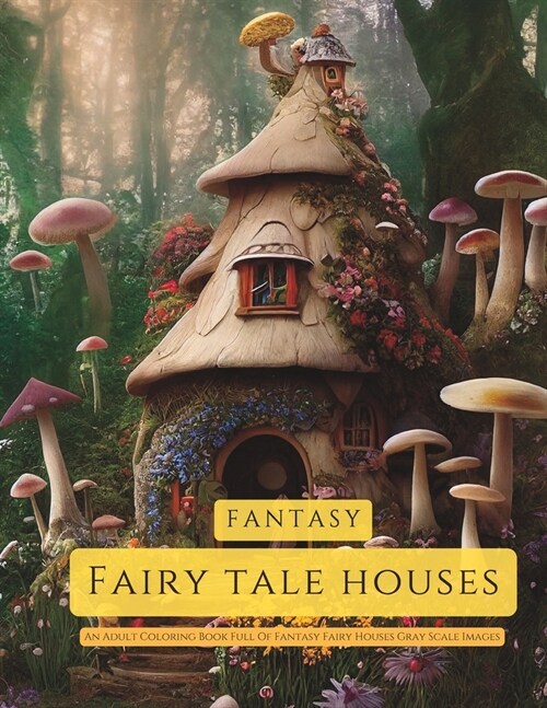 Fantasy Fary Tale Houses: An Adult Coloring Book Full Of Fairy Houses Gray Scale Images (Paperback)