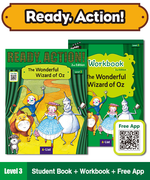 Ready Action Level 3 : The Wonderful Wizard of Oz (Student Book + App QR + Workbook, 2nd Edition)