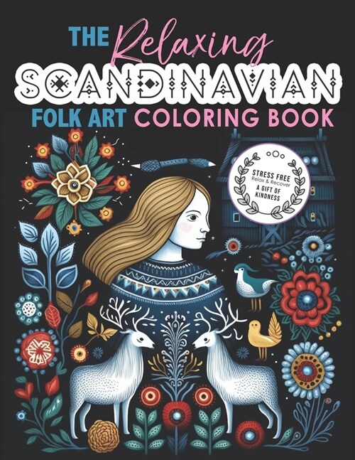 The Relaxing Scandinavian Folk Art Coloring Book (Paperback)