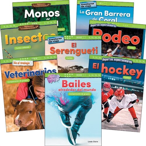 Numbers & Counting Grade K-1 Spanish: 8-Book Set (Hardcover)