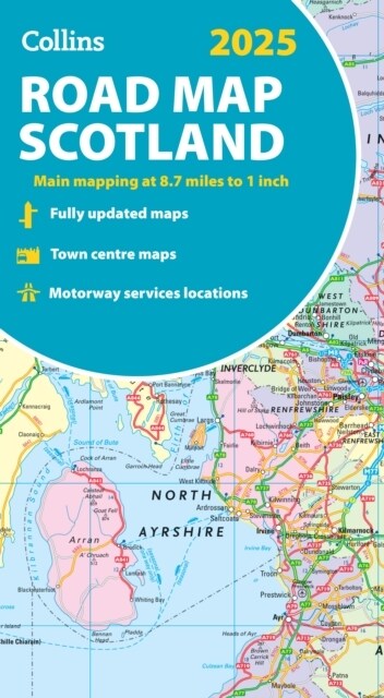 2025 Collins Road Map of Scotland : Folded Map (Sheet Map, folded)