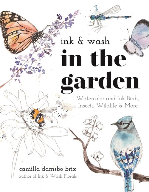 Ink & Wash in the Garden: Watercolor & Ink Birds, Insects, Wildlife & More (Paperback)