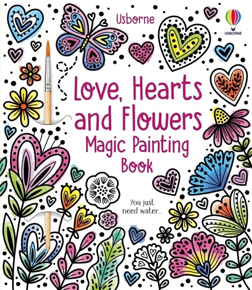 Love, Hearts and Flowers Magic Painting Book (Paperback)