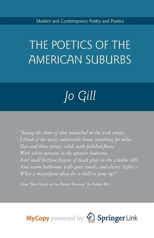 The Poetics of the American Suburbs (Paperback)