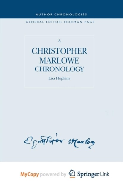 A Christopher Marlowe Chronology (Paperback)