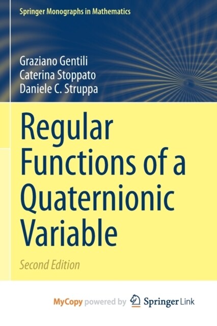 Regular Functions of a Quaternionic Variable (Paperback)