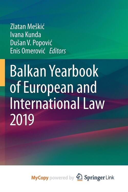 Balkan Yearbook of European and International Law 2019 (Paperback)