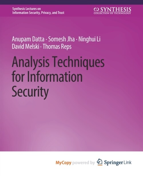 Analysis Techniques for Information Security (Paperback)