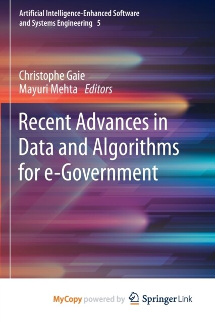 Recent Advances in Data and Algorithms for e-Government (Paperback)