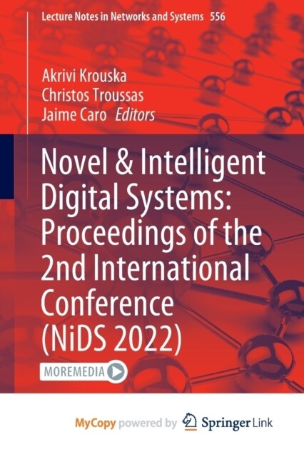 Novel & Intelligent Digital Systems : Proceedings of the 2nd International Conference (NiDS 2022) (Paperback)