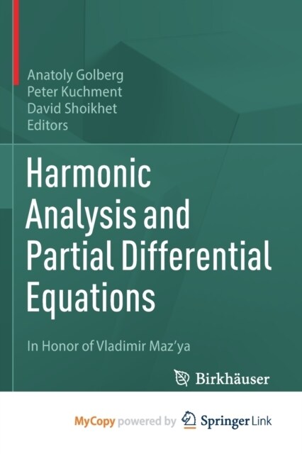 Harmonic Analysis and Partial Differential Equations : In Honor of Vladimir Mazya (Paperback)