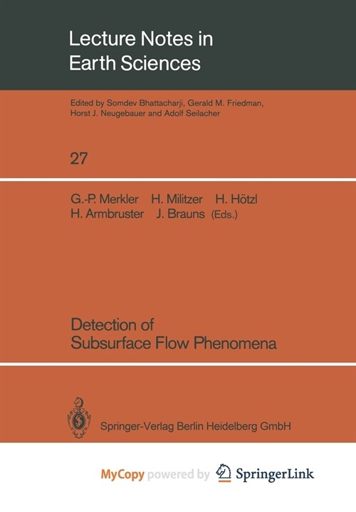 Detection of Subsurface Flow Phenomena (Paperback)