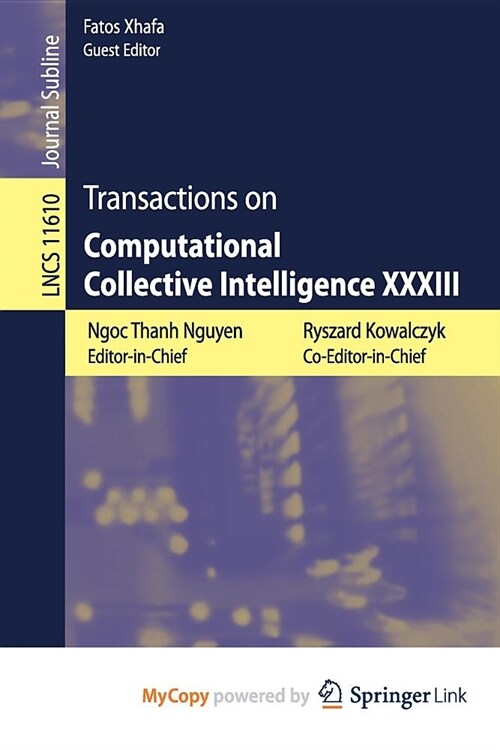 Transactions on Computational Collective Intelligence XXXIII (Paperback)