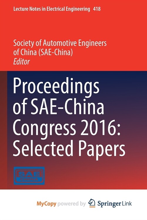 Proceedings of SAE-China Congress 2016 : Selected Papers (Paperback)