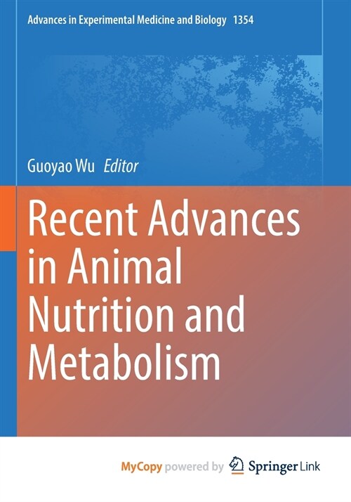 Recent Advances in Animal Nutrition and Metabolism (Paperback)