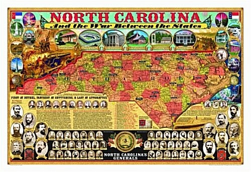 North Carolina and the War Between the States Poster (Map)