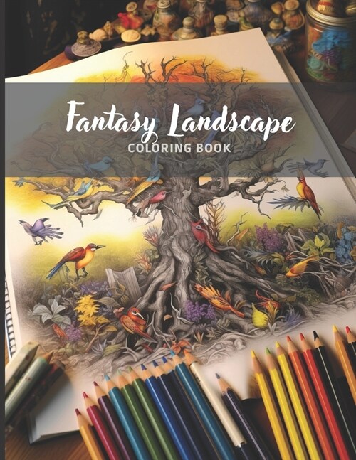 Fantasy Landscape - Anti-Stress Coloring Book for Adults: Beautiful Landscapes to Color (Paperback)