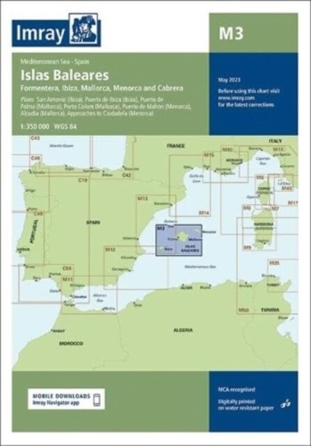 Imray Chart M3 : Islas Baleares - Formentera, Ibiza, Mallorca, Menorca (Sheet Map, folded, New ed)