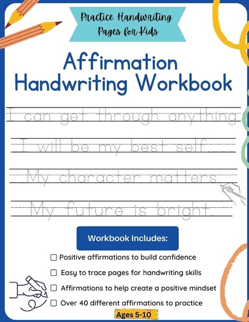 Affirmation Handwriting Workbook: Practice Handwriting Pages for Kids (Paperback)