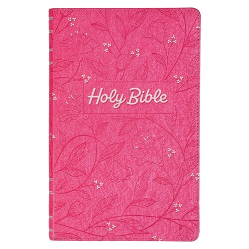 KJV Holy Bible, Gift Edition King James Version, Faux Leather Flexible Cover, Pink Floral Vine (Leather)