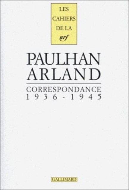 CORRESPONDANCE 1936-1945 (Book)