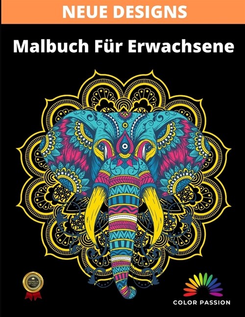 Malbuch F? Erwachsene: 110 Tiere Malbuch mit Mandala / Anti-Stress-Malbuch / Ideales Geschenk f? Frauen und M?ner (Paperback)