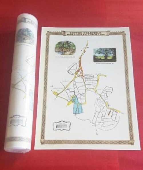 Sutton Coldfield 1765 - Old Map Supplied Rolled in a Clear Two Part Screw Presentation Tube - Print size 45cm x 32cm (Sheet Map, rolled)