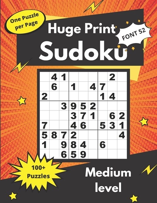 Huge Print Sudoku Medium level: Brain exercises for adults and seniors (Paperback)