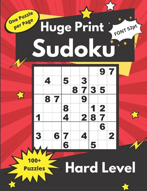 Huge Print Sudoku Hard level: Brain exercises for adults and seniors (Paperback)