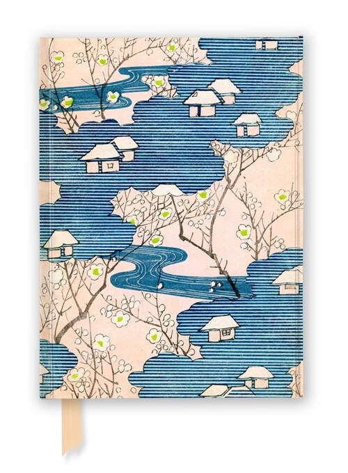 Japanese Woodblock: Cottages with Rivers & Cherry Blossoms (Foiled Journal) (Notebook / Blank book)