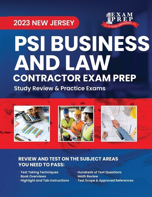 2023 New Jersey PSI Business and Law Contractor Exam Prep: 2023 Study Review & Practice Exams (Paperback)