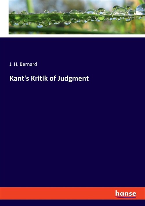 Kants Kritik of Judgment (Paperback)